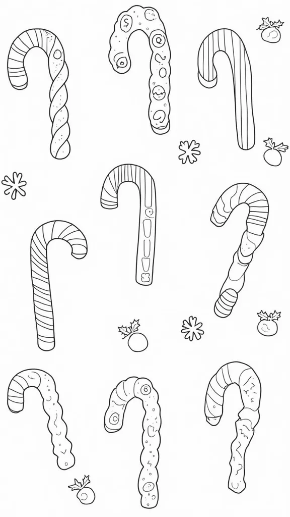 candy canes coloring pages printable